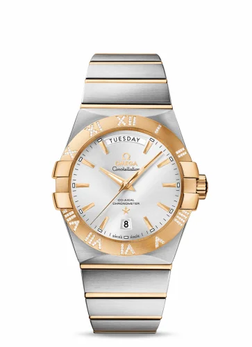 Omega Constellation Co-Axial 38 Day-Date Stainless Steel / Yellow Gold / Diamond / Silver 123.25.38.22.02.002 (12325382202002)